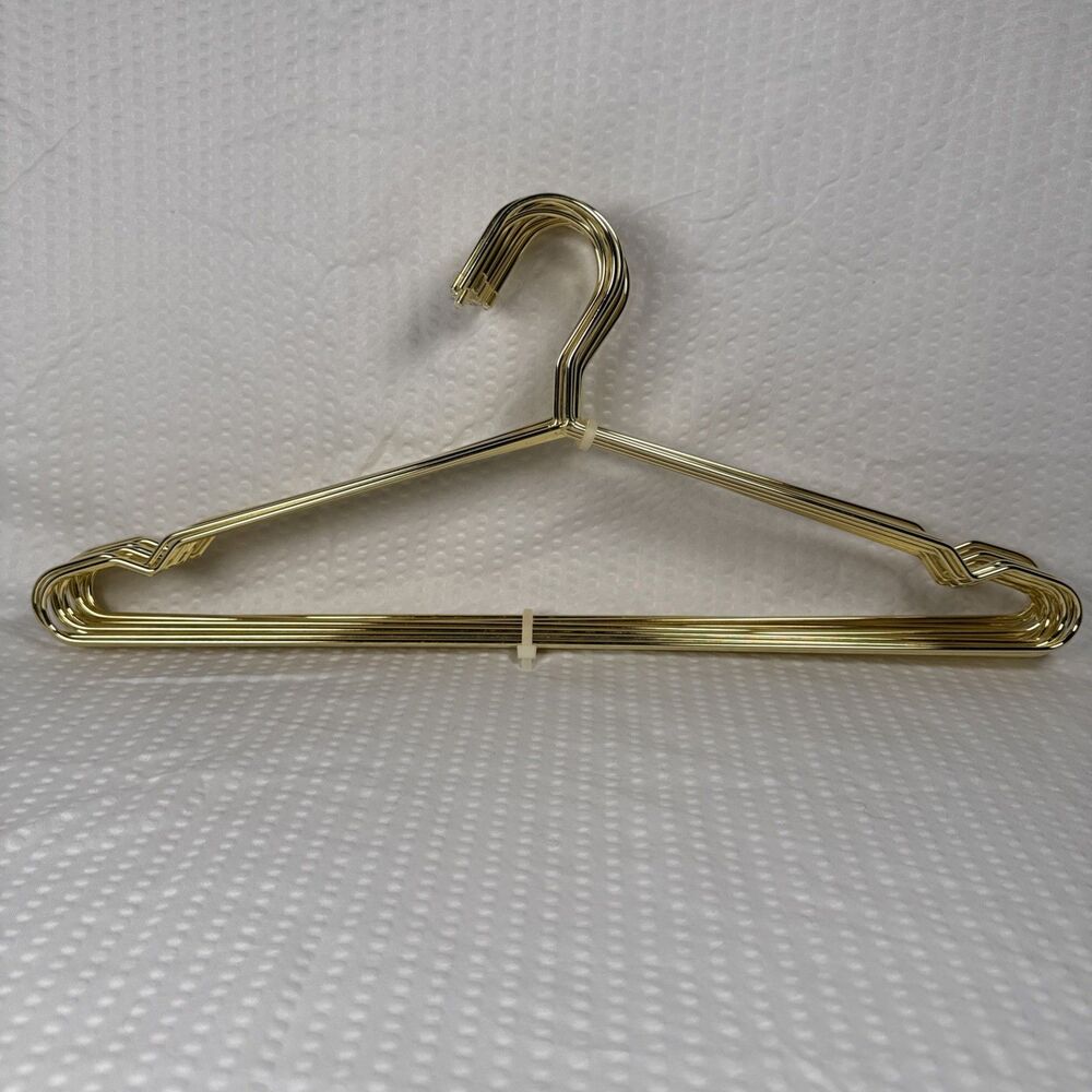 15 Wire Coat Hangers Stainless Steel Heavy Duty Metal Clothes Suit Gold Tone
